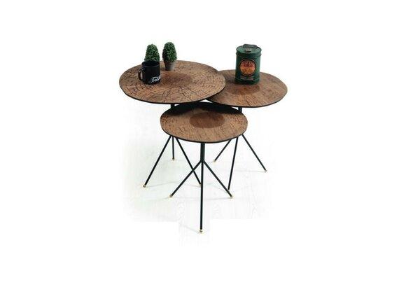 Runde Set 3x Kaffeetisch luxuriös Beistelltisch Wohnzimmer Tische Tisch