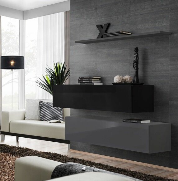 Wohnzimmer Wandregal Sideboard Wohnwände Wandschrank Komplett Set 3tlg. Neu