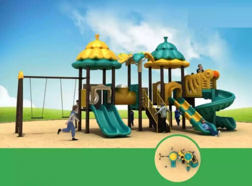 Spielturm mit Rutsche Kunststoffeturm Spielhaus Spielplatz Kundenwunsch
