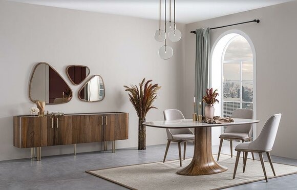 Esszimmer Set 9tlg Modern Design Luxus Möbel Komplett Einrichtung Esstisch