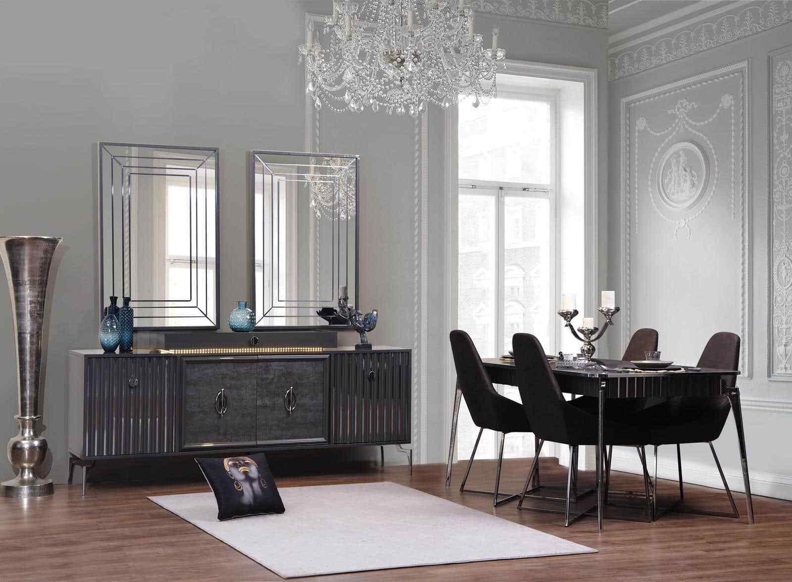 Luxus Esszimmer Set Esstisch + 6x Stühle Designer Set Essgruppe Garnitur