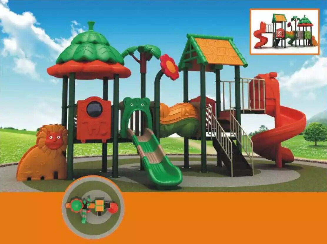 Spielturm mit Rutsche Outdoor Spielhaus Kinder Spielplatz Rutschen