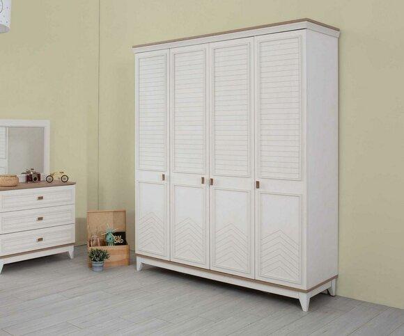 Schrank Kleiderschrank Kinderschrank Holzschrank Holz Weiß Modern