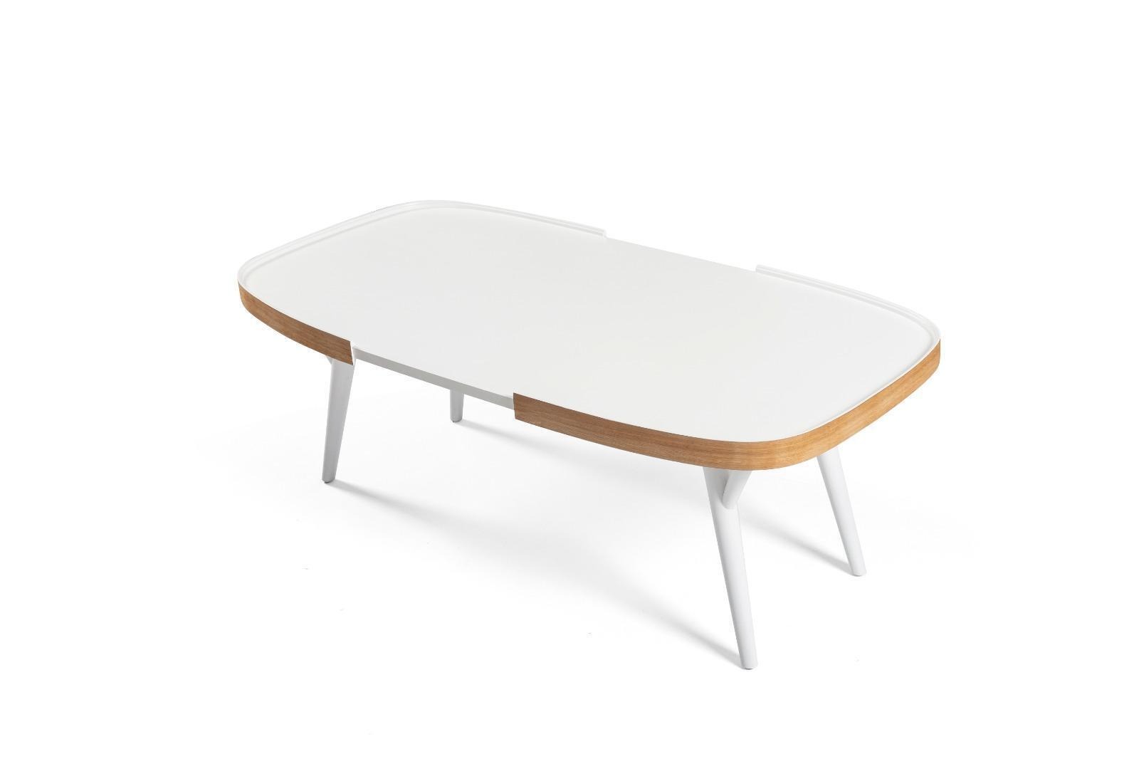 Holz Weiß Couchtisch Wohnzimmer Designer Modern Einrichtung Neu Stil