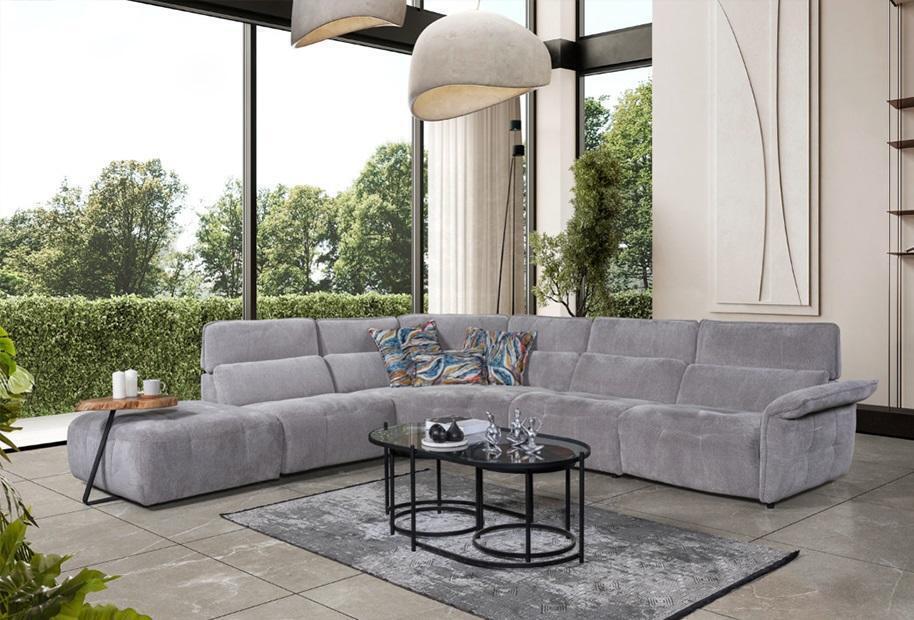 Stilvolles Graues Ecksofa L-Form Wohnzimmer Designer Couch Luxus Sofas