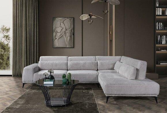 Stilvolles Ecksofa L-Form Luxus Wohhnzimmer Wohnlandschaft Sofas Couchen
