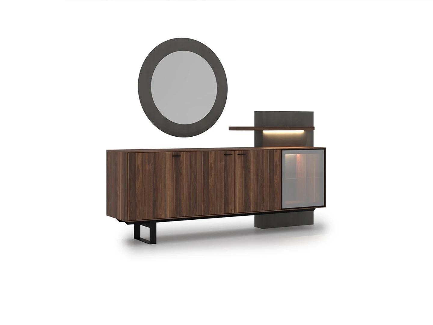 Luxus Komplett Set Esszimmer Sideboard mit Spiegel Design Modern Einrichtung