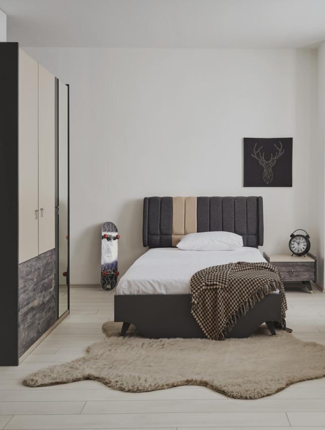 Schlafzimmer Bett Nachttisch Kleiderschrank Modern Luxus Setra Set