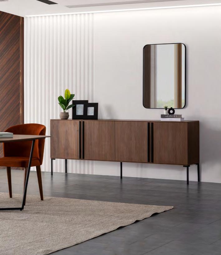 Esszimmer Kommode Sideboard mit Spiegel Modern Neu Luxus Holz