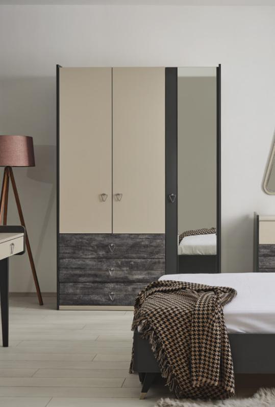 Kleiderschrank Kleiderschrank Mehrzweckschrank Grau Material Holz Kleiderschränke