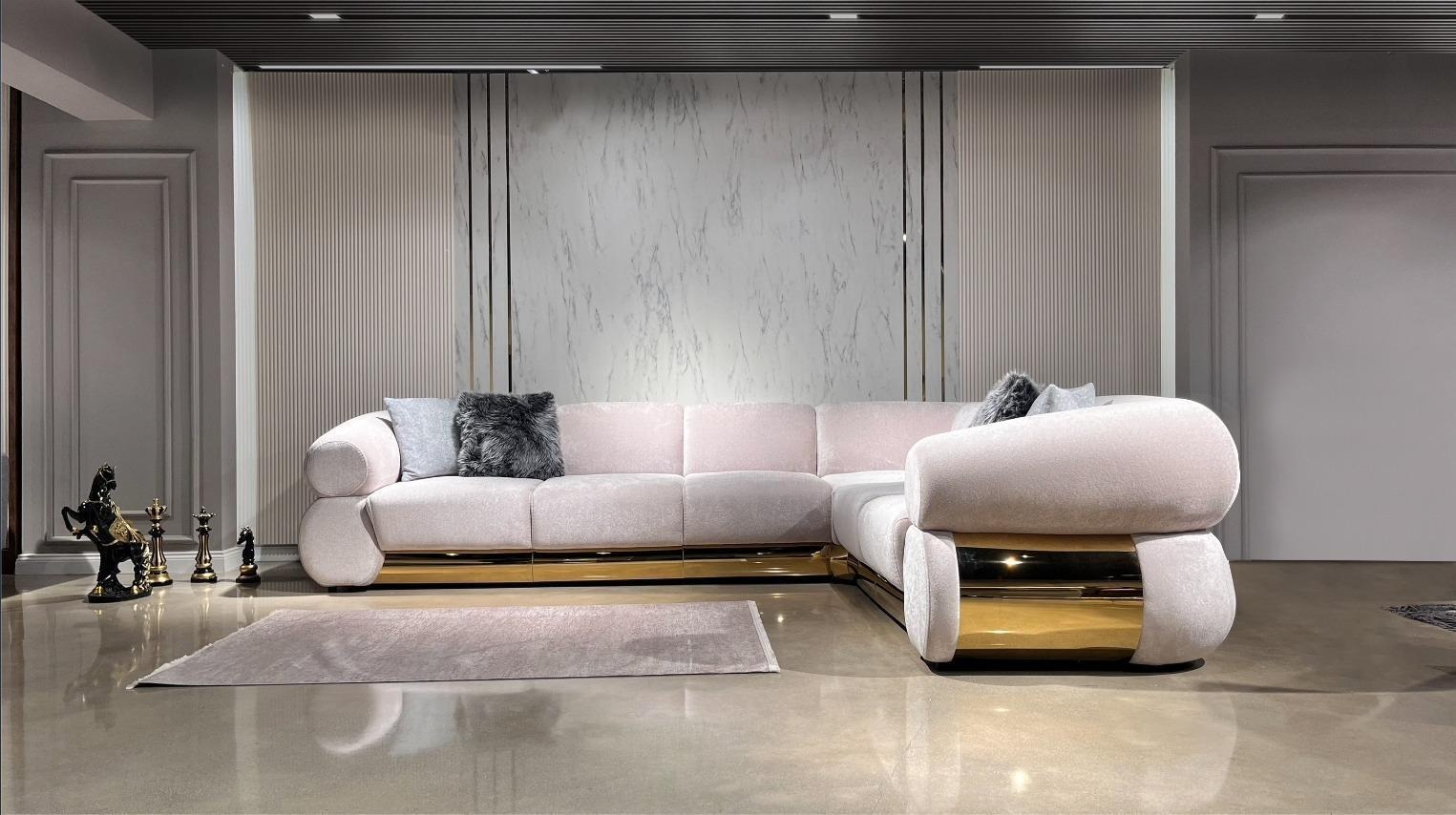 Luxus Ecksofa L-Form Wohnzimmer Modern Design Möbel Polstermöbel Neu