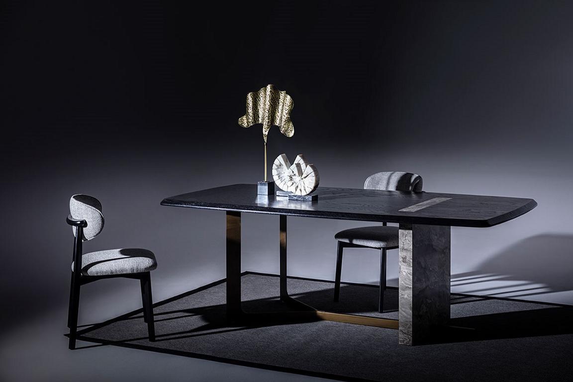 Esszimmer Set 5tlg. Schwarz Modern Design Esstisch mit 4x Stühle Luxus