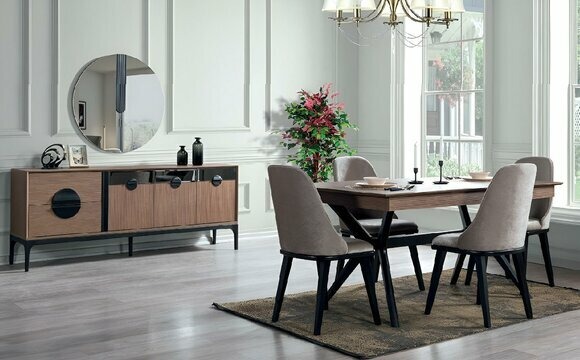Luxus Esszimmer Set Esstisch Sideboard mit Spiegel Neu Komplett Modern Möbel