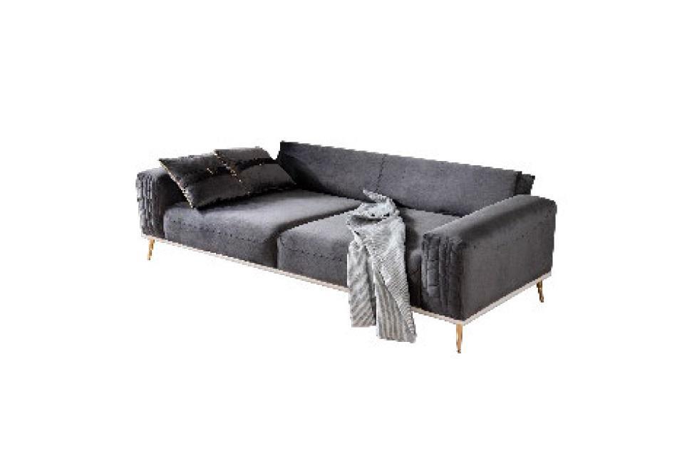 Sofa 3 Sitzer Sofas Couchen Polster Wohnzimmer Design Textil Stoff Neu