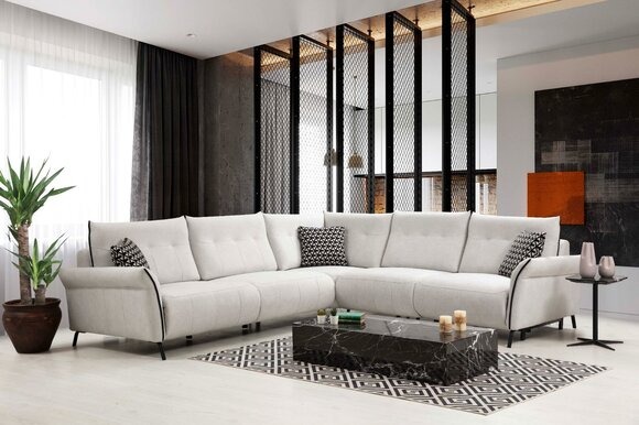 Wohnzimmer Sofa L-Form Modern Design Textil Stoff Luxus Couch Polstermöbel