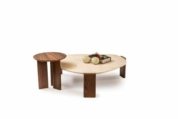 Sofatisch Holztisch Gruppe Couchtisch Beistelltisch Kaffeetisch Braun