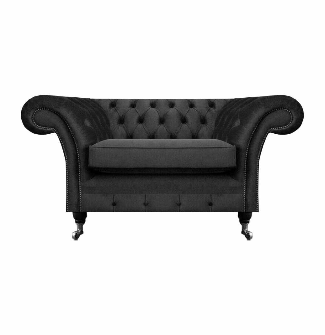 Neu Luxus Polstersitz Wohnzimmer Sessel Chesterfield Schwarz Einrichtung