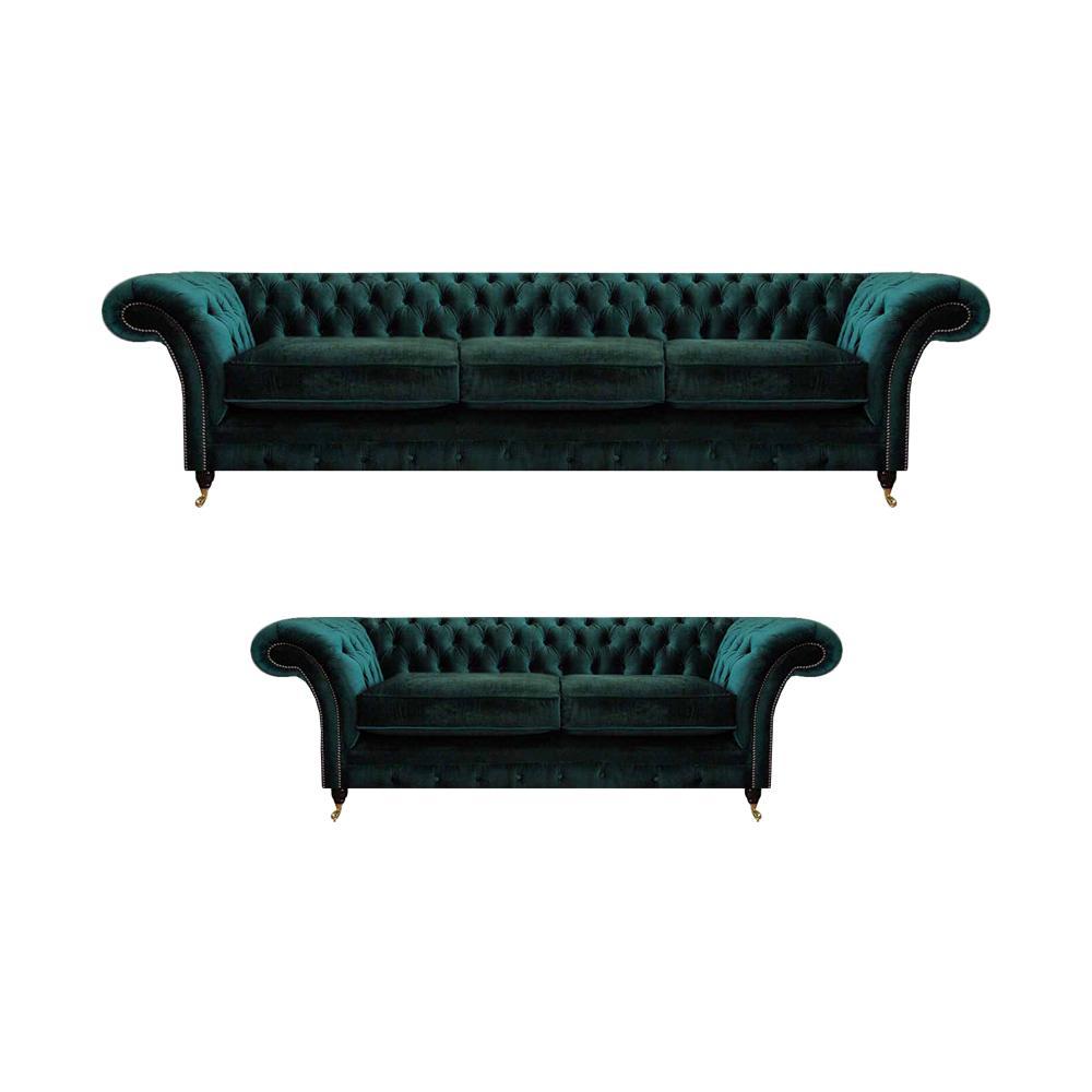 Komplett Möbel Wohnzimmer Sofas 3+2 Sofagarnitur Couchen Chesterfield