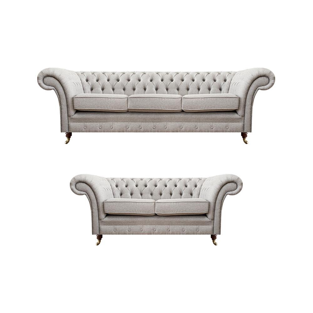 Luxus Set 2tlg Dreisitzer mit Zweisitzer Sofas Chesterfield Polstermöbel Sitz