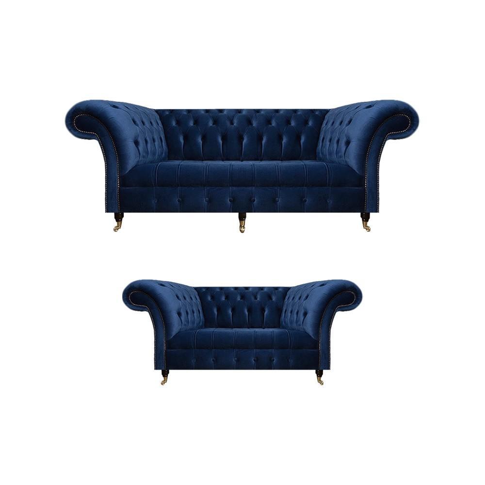Chesterfield Set Dreisitzer Sofa Couch Einrichtung Sessel Wohnzimmer Neu