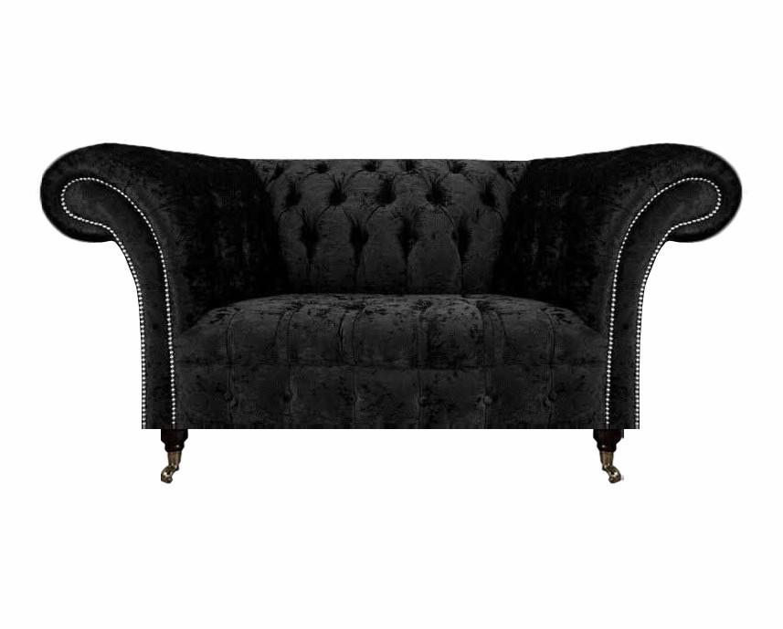 Chesterfield Sofa Zweisitzer Couch Wohnzimmer Stoff Polstersitz Polstermöbel