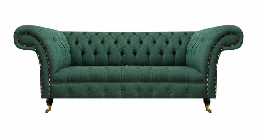 Luxus Dreisitzer Sofa Couch Chesterfield Wohnzimmer Grün Polstersitz Neu