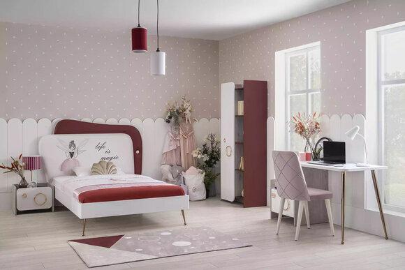 Kindermöbel Luxus Kinderzimmer Garnitur Bett Schreibtisch Regal 4tlg