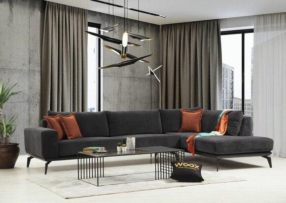 Exklusives Graues Polster Ecksofa Designer Eckgarnitur Moderne Couchen