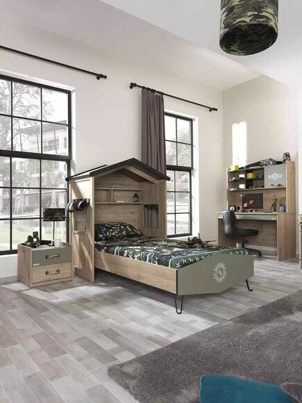 Bettrahmen Kindermöbel Set Kinderzimmer Garnitur Bett Grün 4tlg Holz