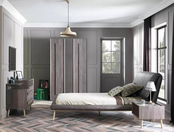 Komplete Jugendbett Kindermöbel Kinderzimmer Bett Holz Grau