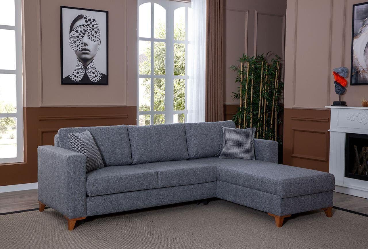Stilvolles Graues Polstersofa Designer Ecksofa Wohnzimmer Sitzcouch Neu
