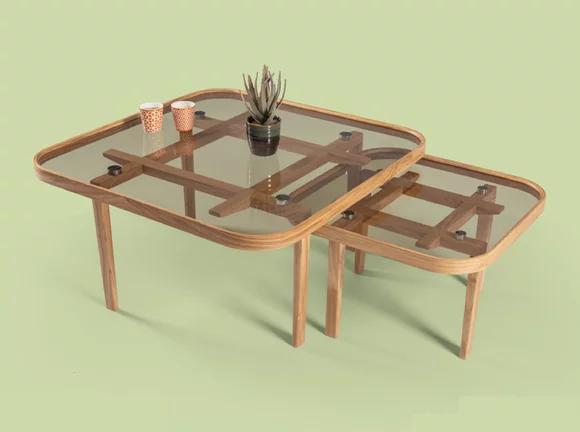 Moderne Holztische Designer Wohnzimmer Sofatische Luxuriöse Glastische