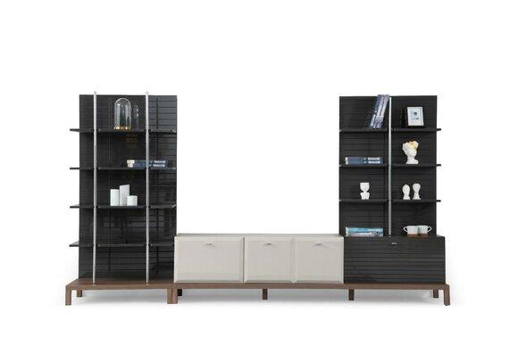 Schwarz-Weißes TV-Lowboard Designer Wohnzimmer TV-Regale 2tlg Set Neu