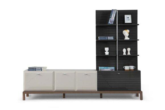 Schwarz-Weißer Lowboard Designer RTV-Schrank Designer Wohnzimmer Möbel