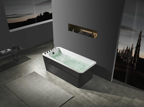 Relax Wanne Indoor Whirlpool Badewanne Whirlwanne Home Spa Schwarz