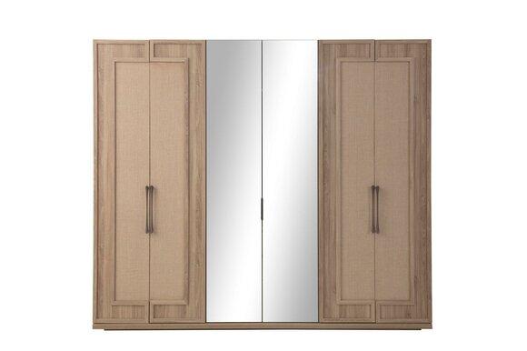 Schlafzimmer Kleiderschrank Moderne Holzschränke 6-türiger Glasschrank