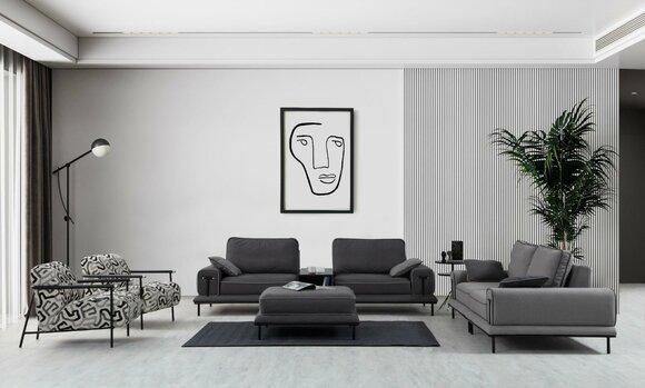 Luxuriöse Polster Garnitur Designer Dreisitzer Couch Sessel Hocker 5tlg