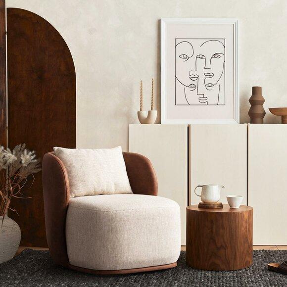 Sessel Modern Holz Design Wohnzimmer Möbel Mehrfarbig farbe Luxus Stil