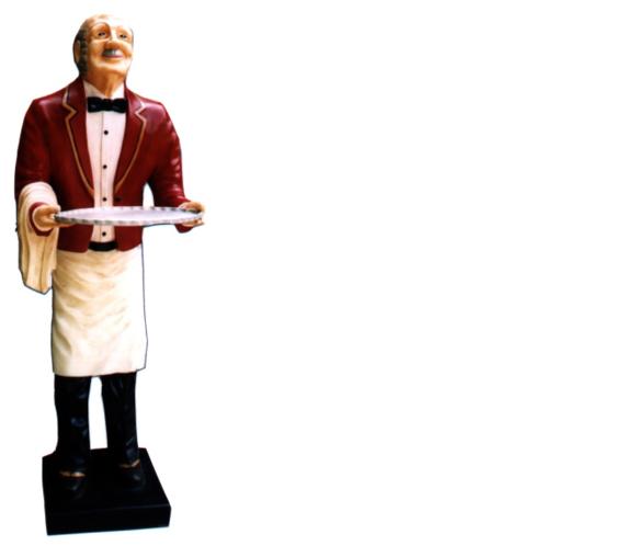 Kellner Figur Statue Skulptur Figuren Skulpturen Dekoration Servier