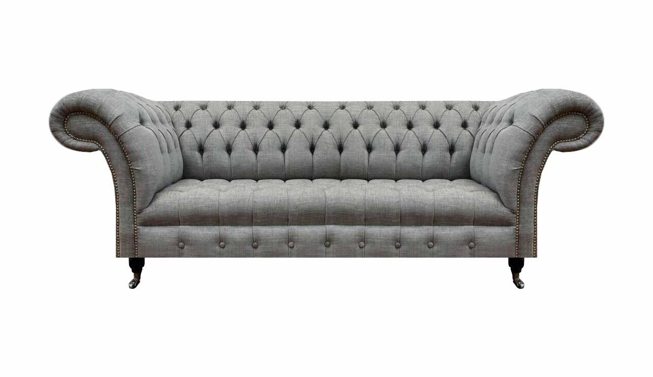 Wohnzimmer Dreisitzer Sofa Polstermöbel Chesterfield Couch Textil Neu