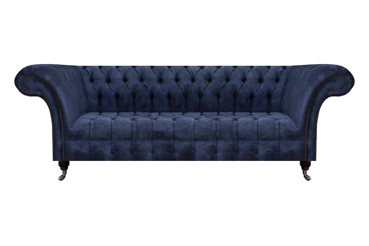 Dunkelblaues Chesterfield Sofa Sitzmöbel Polstercouchen Textil Möbel