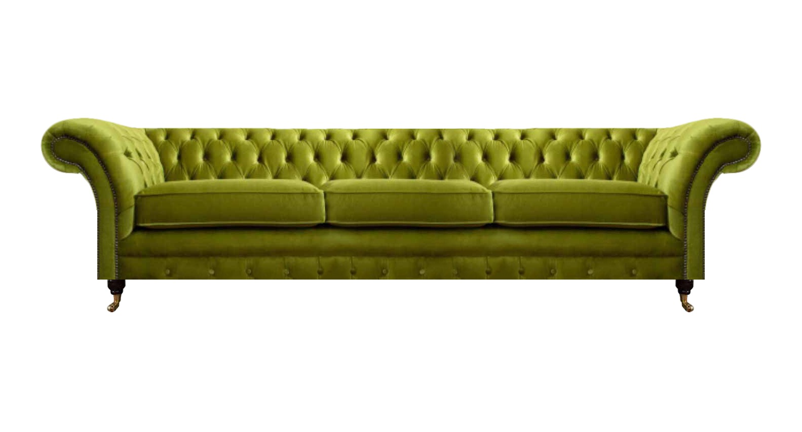 Chesterfield Olivengrüne Polstercouch Bettfunktion Couch Wohnzimmer Möbel