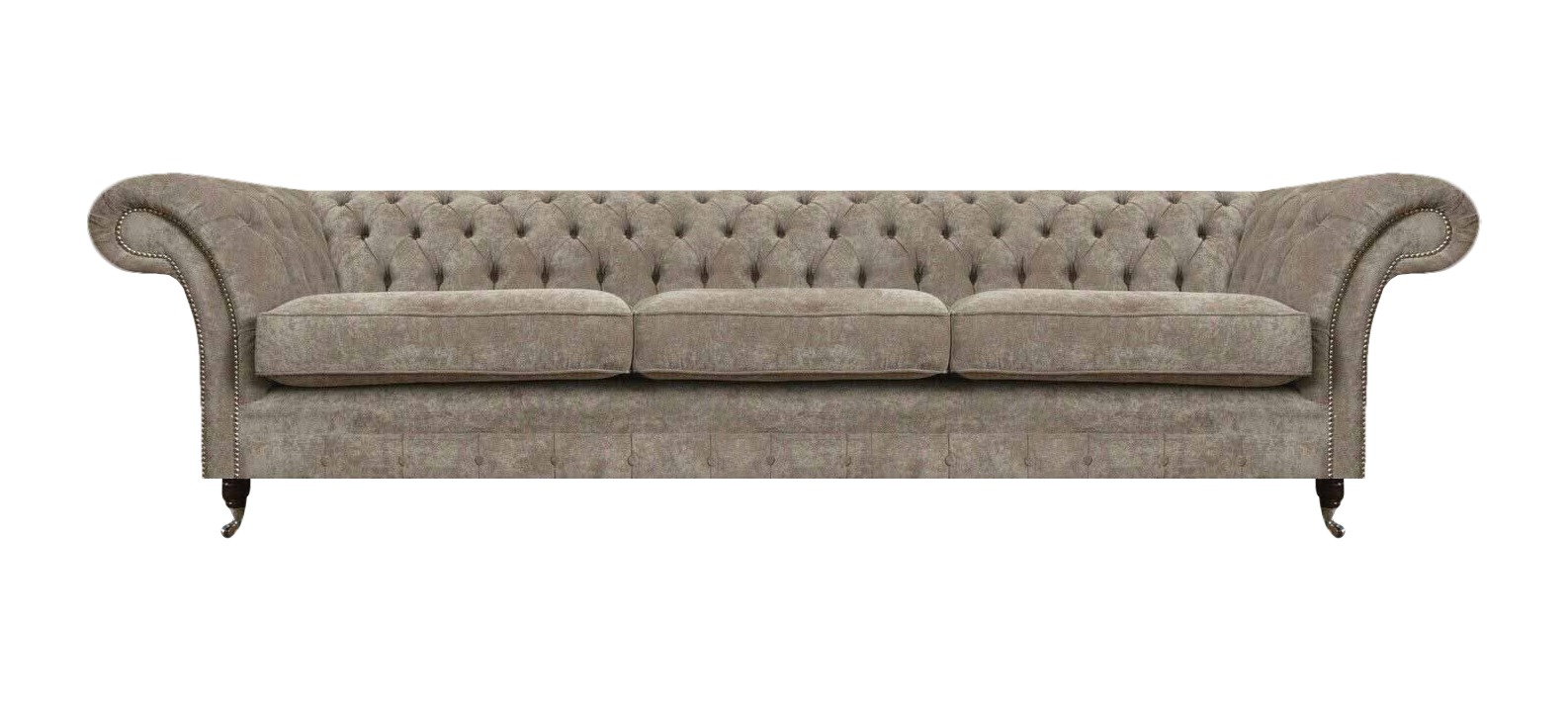 Hellgraue Chesterfield Sitzcouch Polstermöbel Designer Dreisitzer Sofa