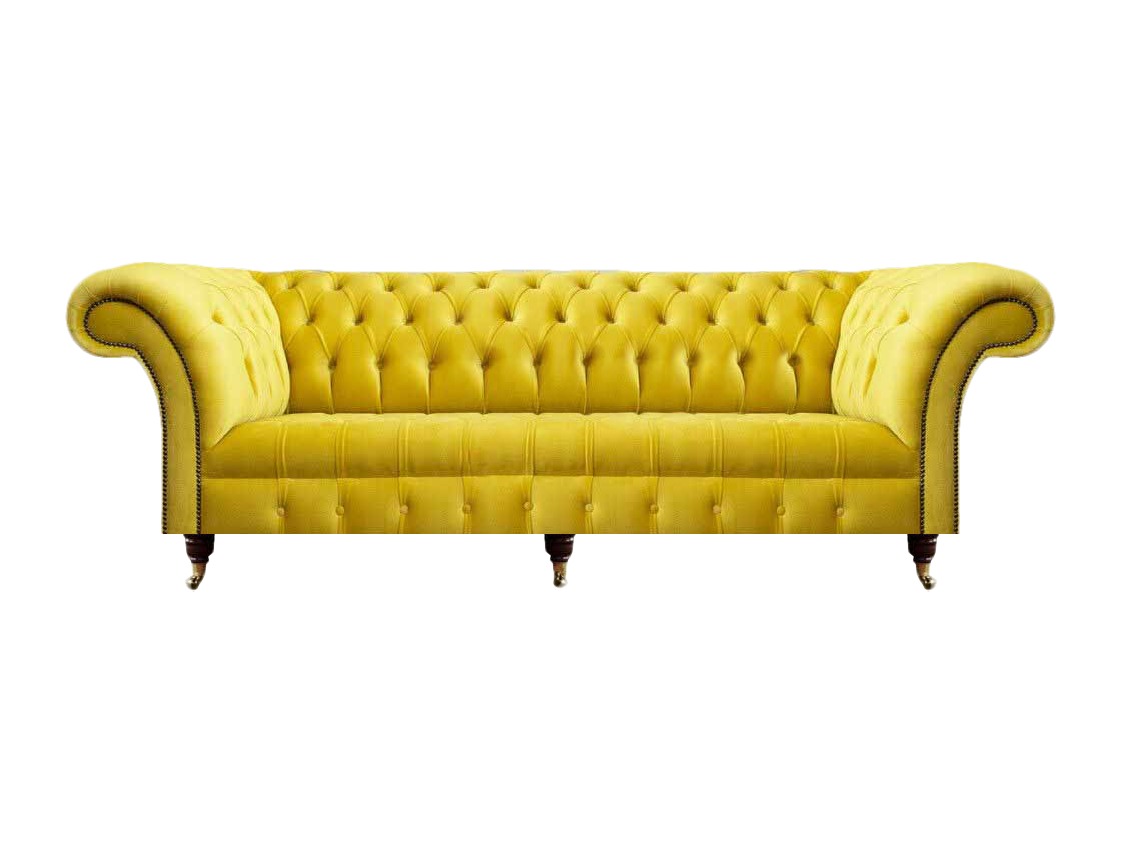 Edle Chesterfield Sitzmöbel Designer Wohnzimmer Polster Textilcouchen