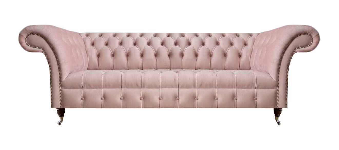 Rosa Chesterfield Wohnzimmer Couch Stilvolle Polstersofas Design Couch