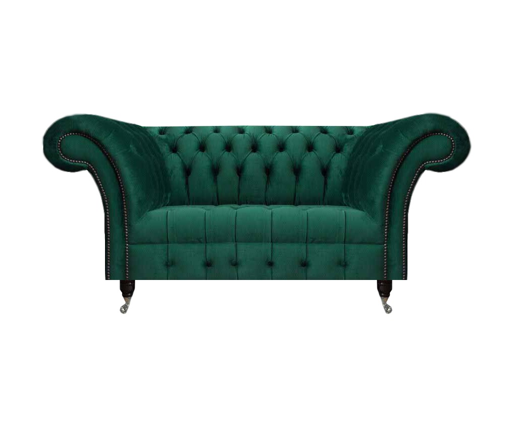 Grüne Chesterfield Polstercouch Designer Zweisitzer Edle Textil Möbel