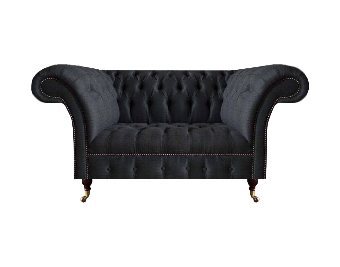Chesterfield Wohnzimmer Schwarzes Sofa Klassisch Zweisitzer Polster Möbel