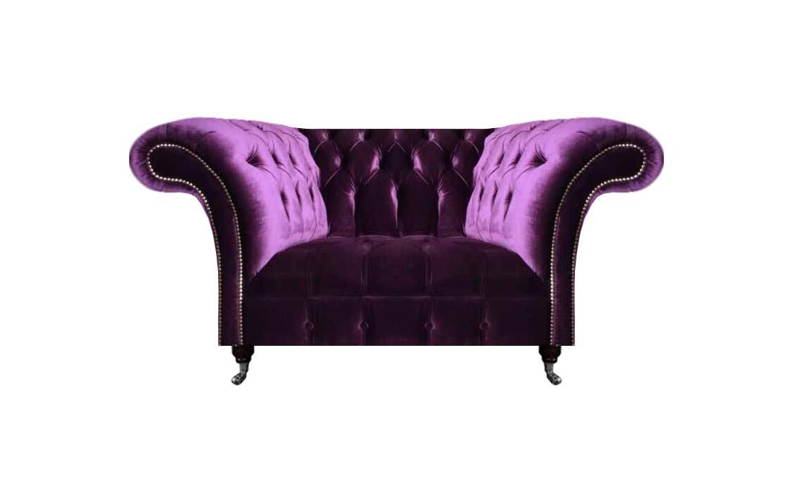 Designer Lila Chesterfield Lehnsessel Wohnzimmer Polstersessel Möbel