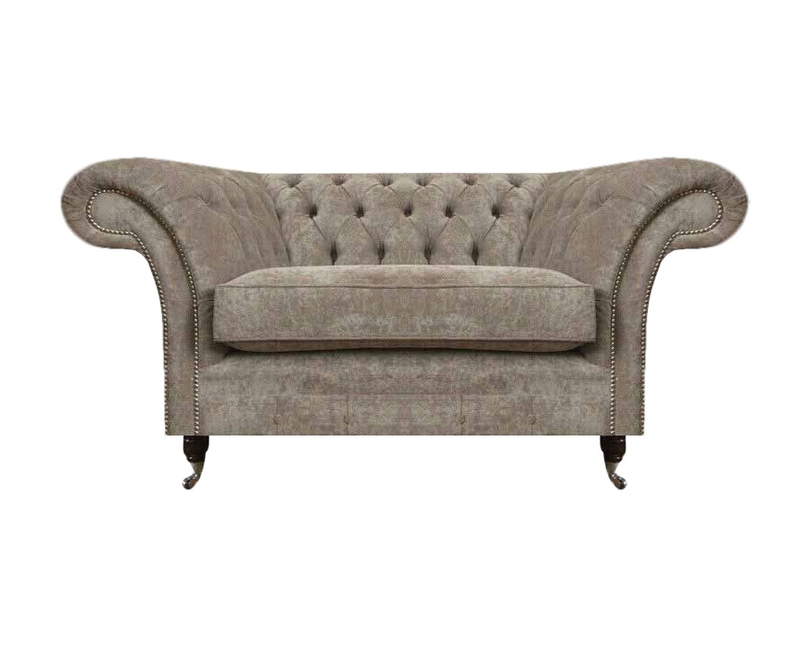 Grauer Chesterfield Einsitzer Wohnzimmer Sitzmöbel Polstersessel Möbel
