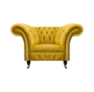 Gelber Chesterfield Einsitzer Moderner Textilsessel Wohnzimmer Möbel